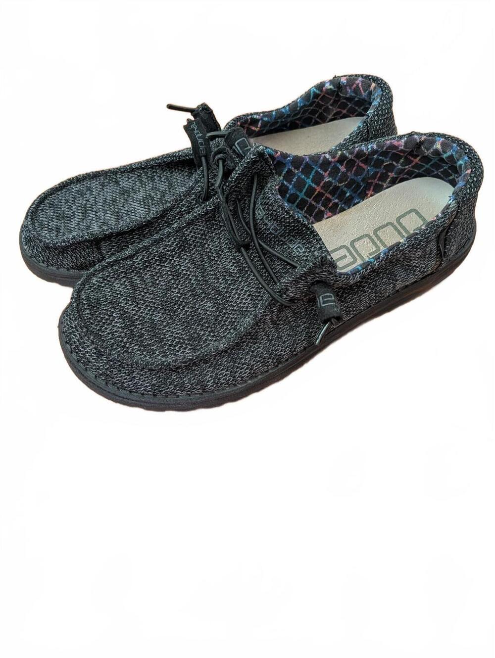 Hey Dude Wendy 8M Sox Micro Total Black Casual Slip-On Shoes Indie Sleaze Boho